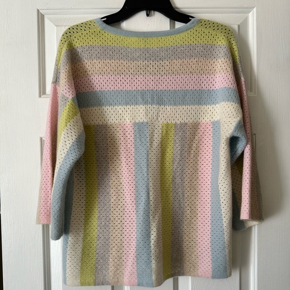 Stitch & Needle 100% cashmere pastel striped sweater, size small - Picture 5 of 7